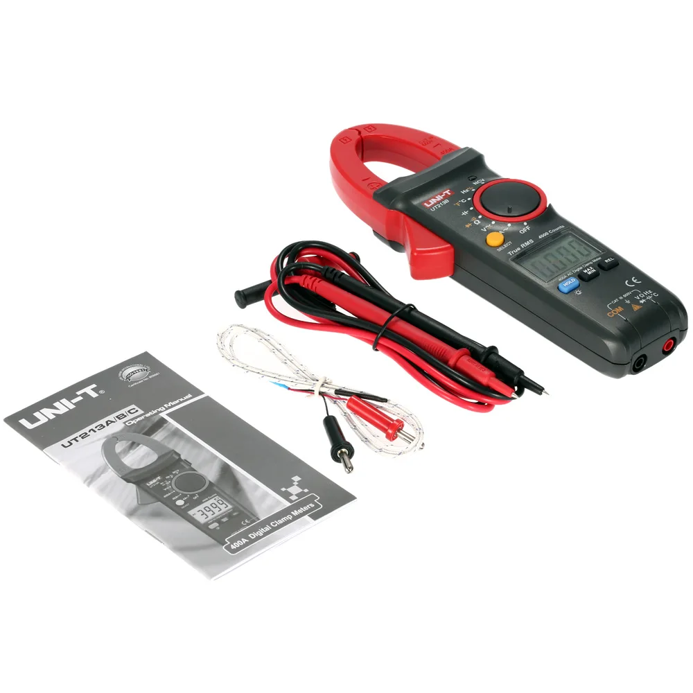 UNI-T UT213B 400A Digital Clamp Meters Voltage Resistance Capacitance Multimeter Temperature Auto Range Multimetro Diode TrueRMS