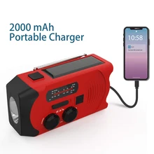 Аварийный SOS сигнал Погоды Радио рукоятка солнечной энергии светодиодный фонарик Открытый инструмент GDeals