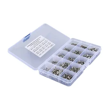 

420pcs M2 M2.2 M2.6 M3 M4 304 Stainless Steel Screw Cross Phillips Flat Head Self-tapping Wood Screws Combination Set