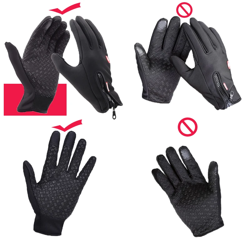 Winter Gloves/Mittens for iphone/ipad Full Finger Waterproof Windproof Women Men Ladies Warm Fleece Gloves