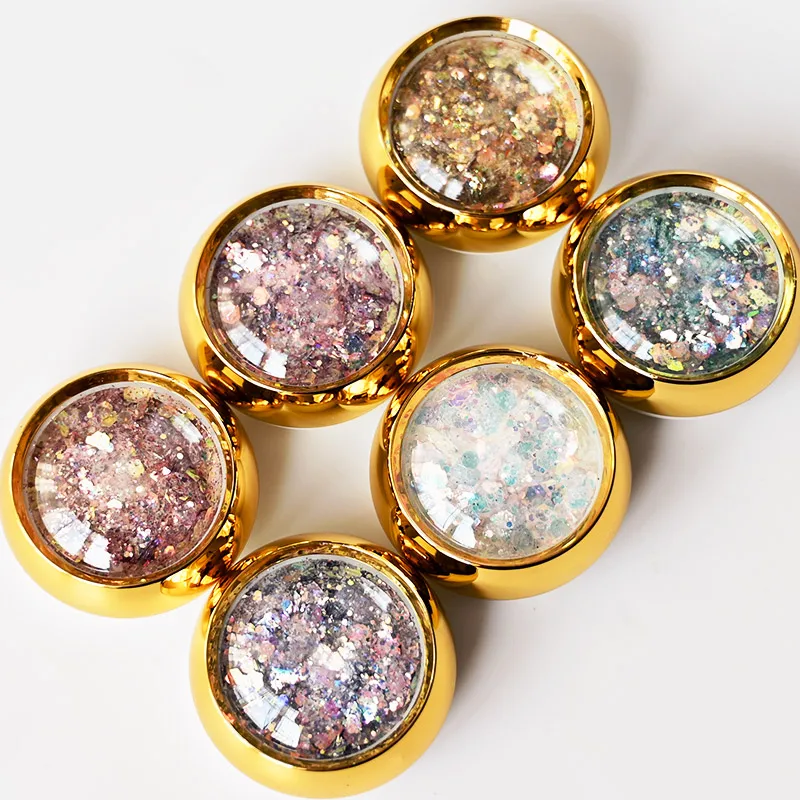 Mermaid Sequins Glitter-Powder Nail Gold-Bottle Holographic Hexagon Flake Dust DIY 