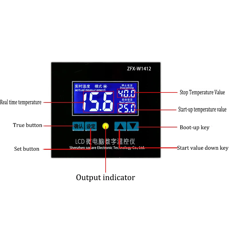 Pymeter ZFX-W1412 микрокомпьютер цифровой контроль температуры Лер цифровой дисплей контроль температуры Лер Высокая точность 0,1 контроль