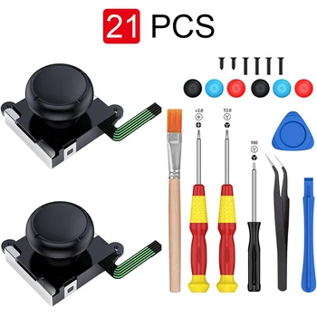 

21pcs/set 3D Joycon Joystick Replacement for Nintendo Switch / Lite Analog Thumb Stick Joy Con Repair Kit Tools
