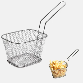 

Stainless Steel Fryer Home Mini French Deep Fryers Basket Net Mesh Fries Chip Kitchen Tool Mini French Fries Basket Strainer