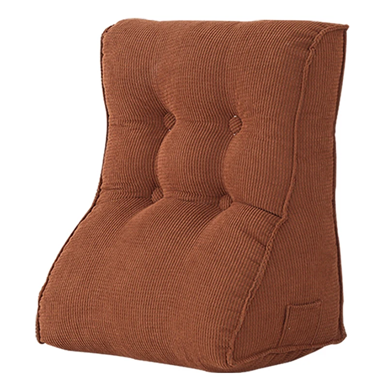 Triangle Cushion Backrest Pillow for Bed Big Dedroom Reading Neck Waist Soft Tatami Solid Color Cojines Home Decor FK117 | Дом и сад