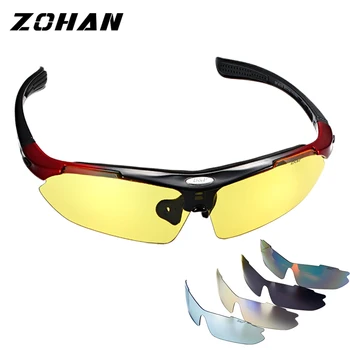 

ZOHAN Polarized Cycling Riding Outdoor Sports Bicycle Glasses Men Women Mountain Bike Sunglasses 20g Goggles Eyewear 5LensUV400