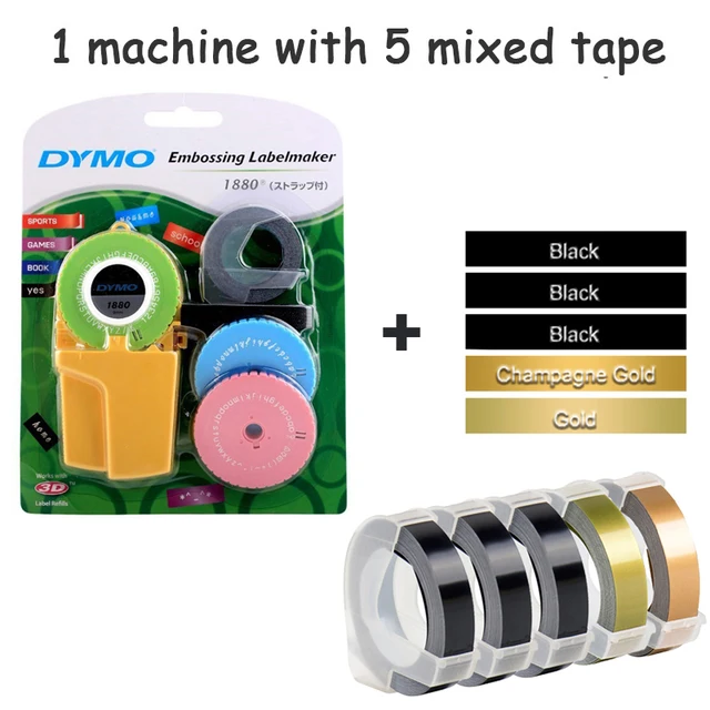 Dymo 1880 Embossing Manual Label Printer with 3D Embossing tape plastic label for Dymo label maker machine Manual Typewriter machine with tapes