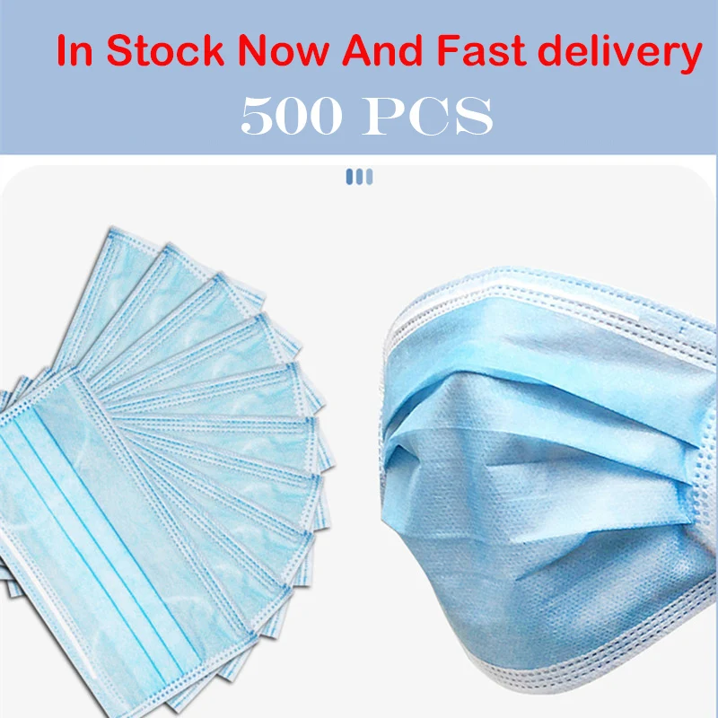 

500 pcs high quality 3 Laye Disposable Mask Safety Anti Virus Mask Mouth Medical Face Mask Anti-Dust Medical Masks ship DHL/EMS