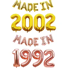 Decoración de globos de cumpleaños personalizada, hecha en 1992, para 30 cumpleaños o 16, 18, 20, 21, 40, 50, personalizada, cualquier número de año que desee