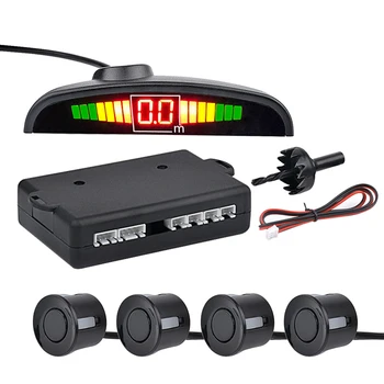 

Car Led Parking Sensor Auto Car Detector Parktronic Display Reverse Backup Radar Monitor System With 4 Sensors