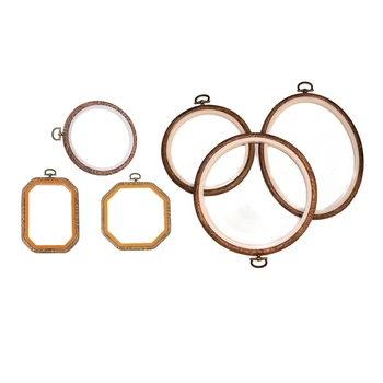 

3Pcs Cross Stitch Hoops 2Pcs Round and Oval & 3 Pcs Cross Stitch Hoop 1 Round+1 Octagon+1 Rectangle