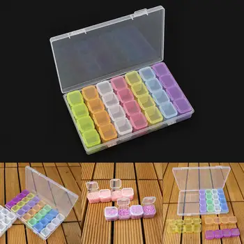 

28 Grid PP Detachable Colorful Multipurpose Independent Display Storage Box Fit for Jewelry / Rings / Nail Art / Tool Parts