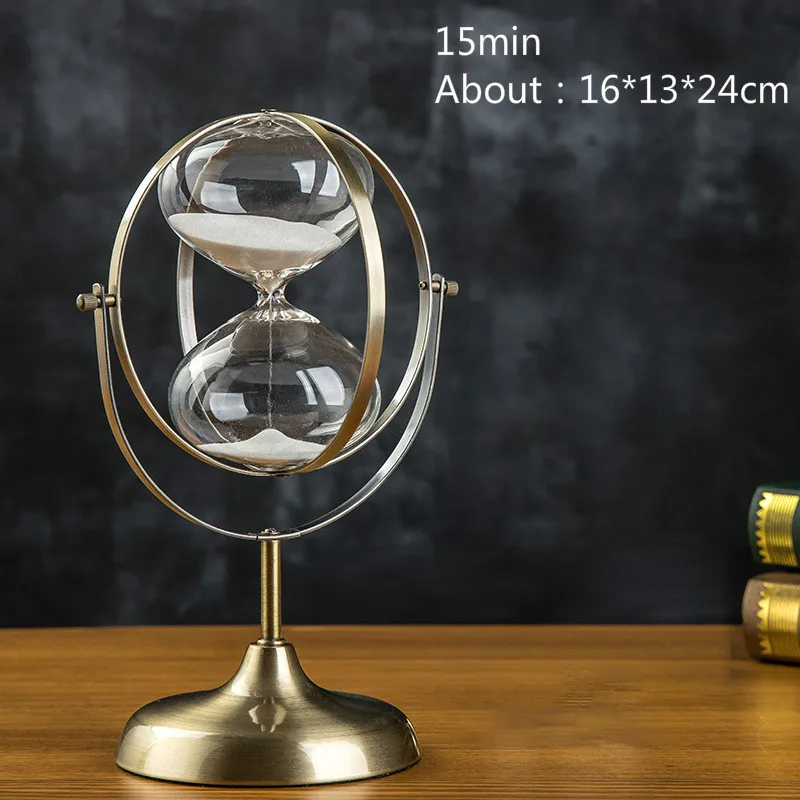 Preise 15 minuten Sanduhr Sanduhr Sand Clock Timer Sand Timer Uhr Lehre Spiel Wohnzimmer Decor Eisen Kunst Globus Form Sanduhr