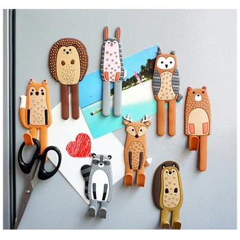 

Fridge Magnets Non-marking Magnetic Sticker Hook Refrigerator Sticker Animal Cartoon Cute Fridge Magnet Hook Up Home Decor