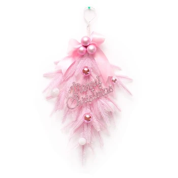 

Saim Home Door Wall Ornaments Christmas Hanging Hotel Shopping Mall Decoration Pendant Christmas Pink Upside Down Tree JJ50872