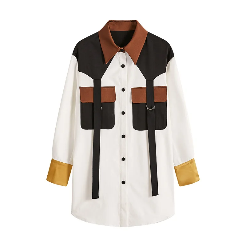 LANMREM 2020 autumn fashion street wear loose turn