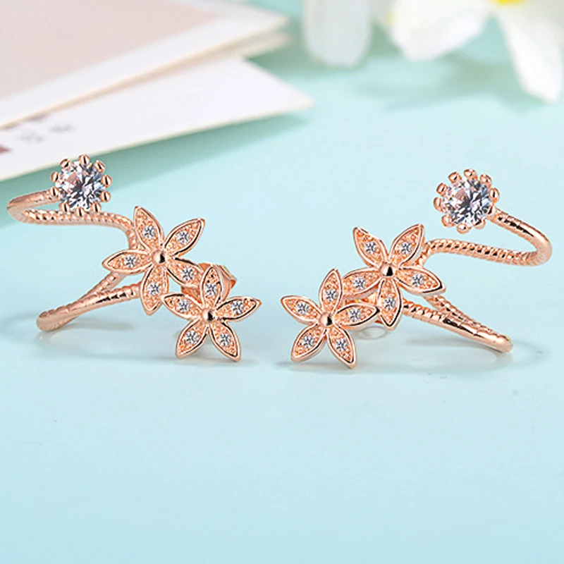 Серьги Мода уха клип цветок дикий темперамент леди корейской версии