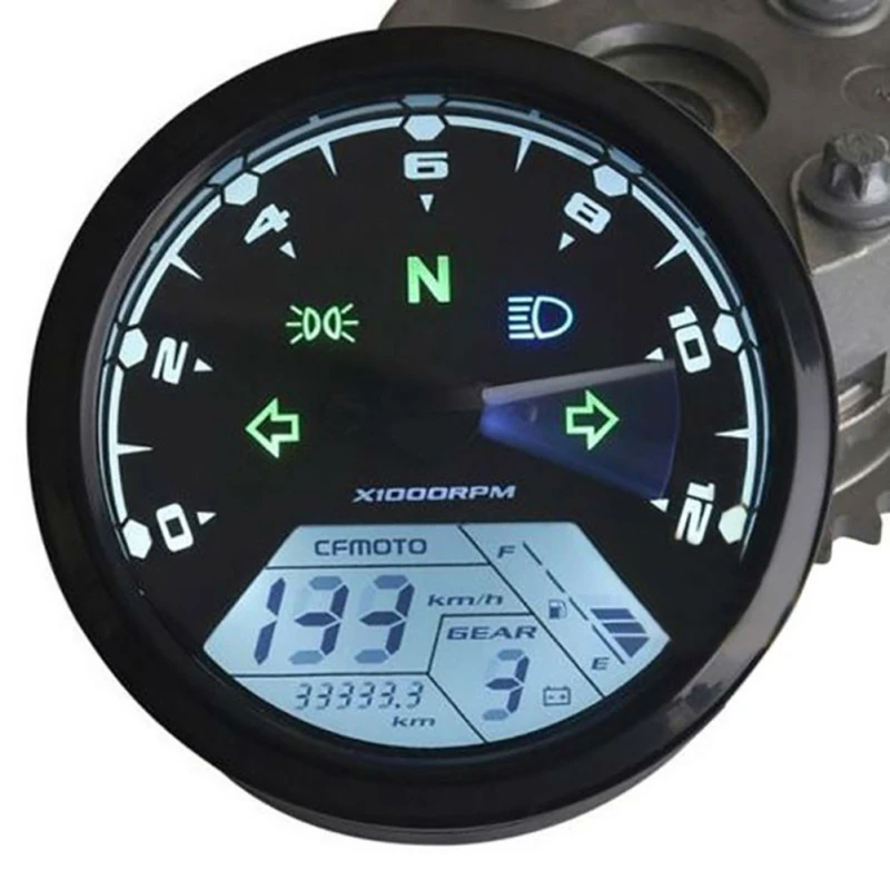 A LCD Motorcycle Digital Display Speedometer Universal Odometer Techometer Dual Speed u200bu200bMeter Motorcycle Speed Gauge - Цвет: A