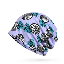 Уличная Кепка для бега, шарф для женщин, с принтом ананаса, солнцезащитный козырек, дышащий эластичный хлопок, шапка для шеи, теплый Пляжный головной убор для путешествий