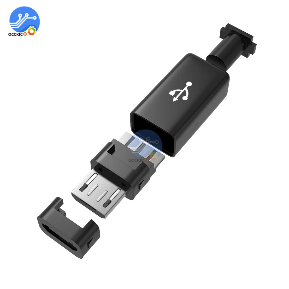 10 шт. набор разъемов Micro USB для штепсельных вилок с крышкой черный|kit kits|kit connectorkit diy