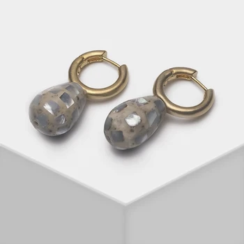 

Amorita boutique Drop shaped patchwork pendant drop earrings