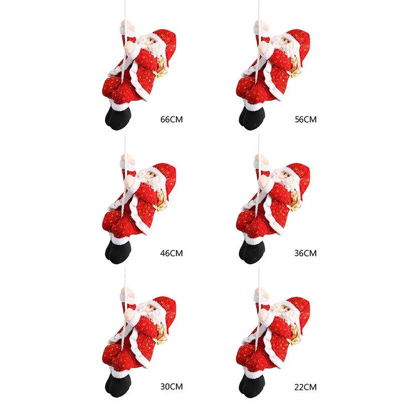 22-66 см Рождественское украшение Санта Клаус скалолазание на веревке для рождественской елки внутри и снаружи настенное окно подвесное Рождественское украшение Декор