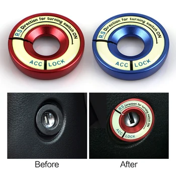 

Car Styling Glow Key Ring Hole Sticker Luminous Ignition Switch Cover Motorcycle Decal Circle Light Decoration Interior Stickers