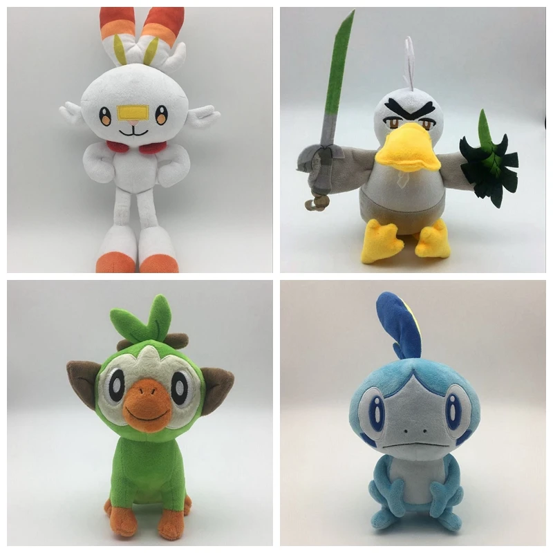 Игра Пикачу меч/щит; Duck 'd Scorbunny Rabbit Sobble Grookey мягкие животные плюшевые игрушки