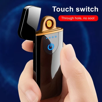 

Touch switch USB rechargeable lighter windproof men's electronic cigarette lighter creative lighter gadgets for men