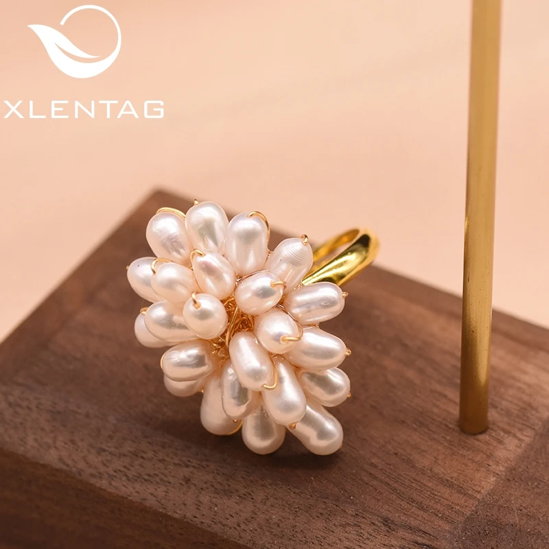 XlentAg Настоящее пресноводное белое жемчужное кольцо для свадьбы женское