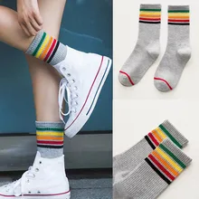 Модные женские носки для бега радужные носки полосатые хлопковые носки с принтом повседневные чулочно-носочные изделия ciclismo носки# XP20