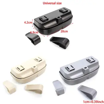

Car Sun Visor Sunglasses Case Holder, Eye Glasses Organizer Box with A Double Snap Clip Design, Includes 2 Gas or Credit Card