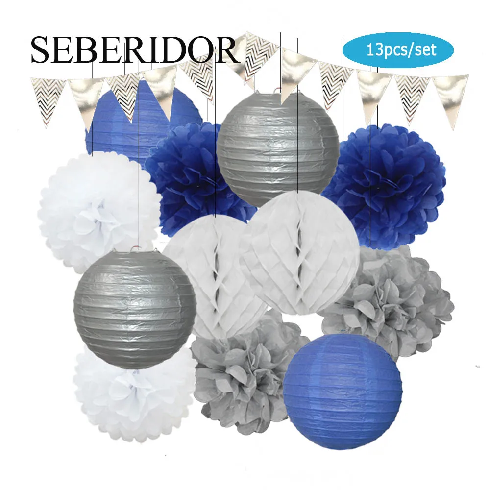 Description Picture 4 of itemNew Year Party Favor Gold Black Set Round Paper Lantern Folding Ball Honeycomb Banner For Baby Baptism Graduation Wedding Decor