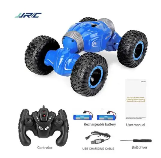 JJRC Q70 Машинка-перевертыш на радиоуправлении, полноприводный вездеход для улицы и бездорожья - Цвет: 2 battery blue