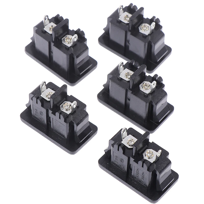 5pcs AC250V 2.5A 2Pin IEC 320 C8 Screw Mount Inlet Plug Sockets Dropshipping
