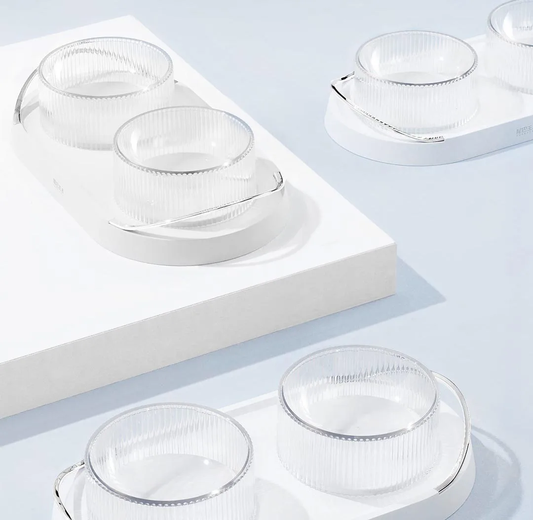Миски для собак и кошек Xiaomi, двойные миски, кормушка для воды, Нескользящие миски для домашних животных, миски для кормления, миски для домашних животных