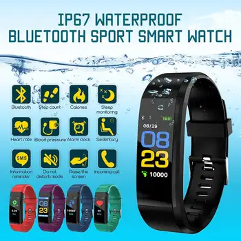 

Bakeey ID115 Plus Smart Wristband Blood Pressure Heart Rate Monitor Fitness Tracker bluetooth Sport Smartwatch for Android IOS