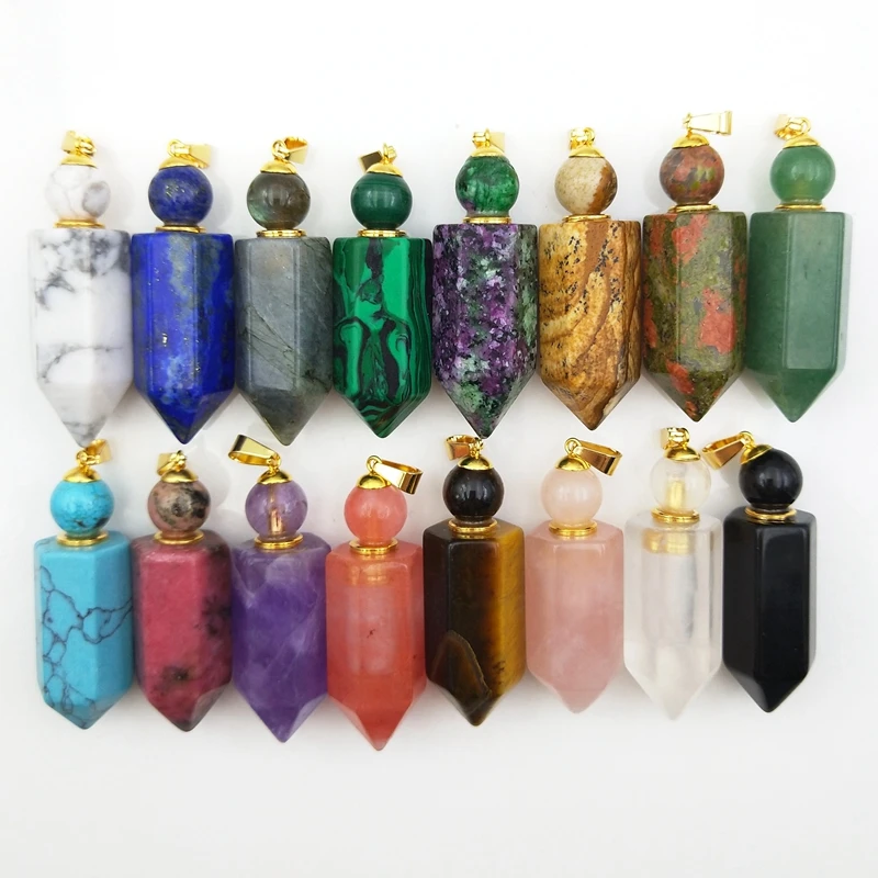 Натуральная шестиугольная призма драгоценные камни камень с золотым покрытием