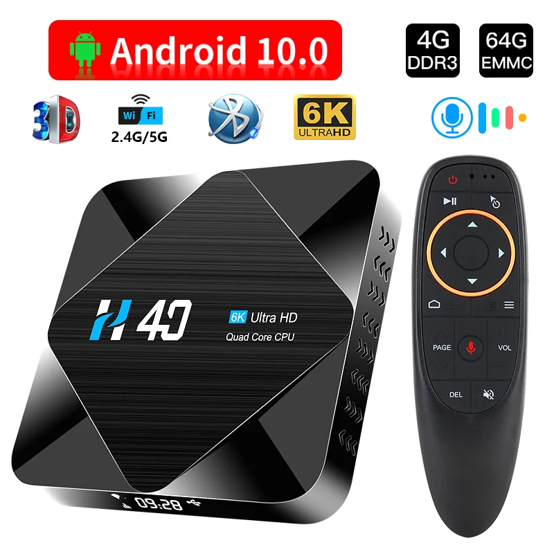 ТВ приставка Android 10 2 4G 5 ГГц Wifi Bluetooth 4 ГБ 32 64 Гб 6K 3D 1080P медиаплеер