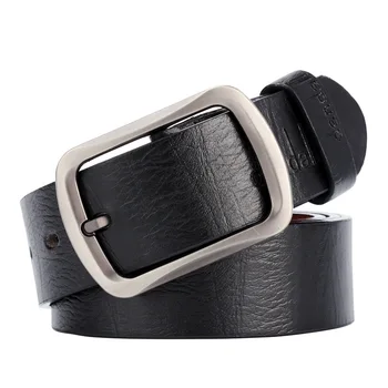 

Explosion pin buckle men's belt Square buckle retro belt simulation leather casual belt