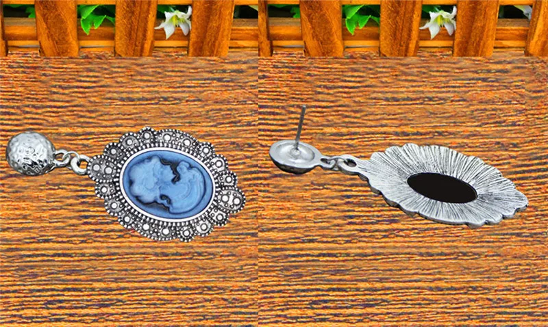 Овальный леди королева Драгоценности камеи наборы листьев кулон ожерелье серьги гвоздики винтажный вид модные ювелирные изделия NE+ EA TS513