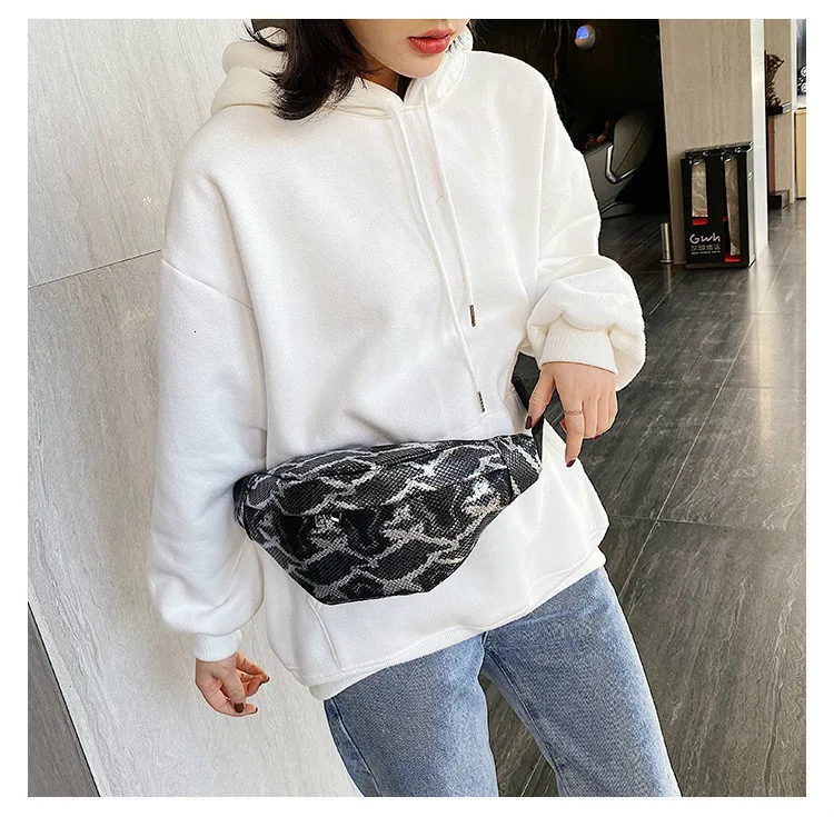 BXX Sac/ Женская поясная сумка, женская новая модная поясная сумка, Мини диско, змеиный эффект, контрастная поясная сумка, нагрудная сумка, ZA2298