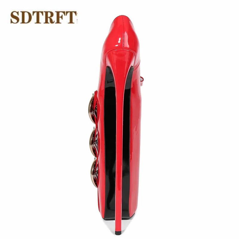 SDTRFT туфли Лолиты в стиле панк на шпильке и платформе 30 см; туфли с металлической пряжкой; женские свадебные туфли-лодочки для трансвеститов