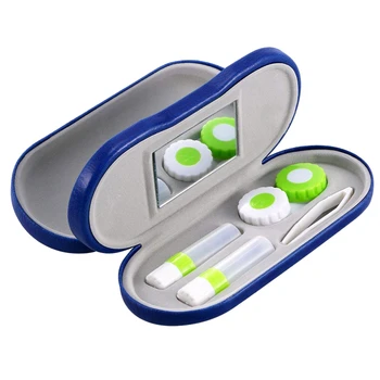 

Contact Lenses 2-In-1 Eyeglass and Contact Lens Case Double Use Portable for Home Travel Kit (Blue)