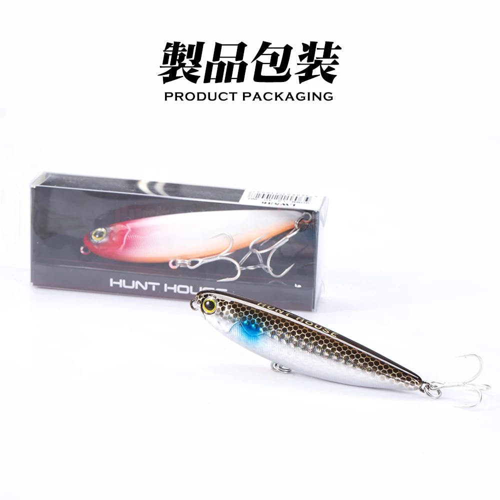 Hunthouse Topwater Pencil Fishing Lure 60/90/100mm 6.4/12.4/18.8g Surface Floating Bait Top Water Lures per spigola Pike Feeder