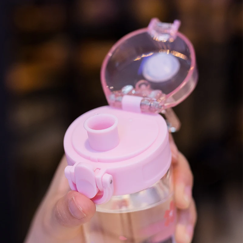 Kawaii Sakura стеклянная бутылка для воды портативная герметичная фотобутылка девушек