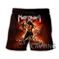 New Fashion Women/Men's 3D Print  Manowar Band  Summer Beach Shorts  Streetwear Men Quick Dry Vacation Casual Shorts 2