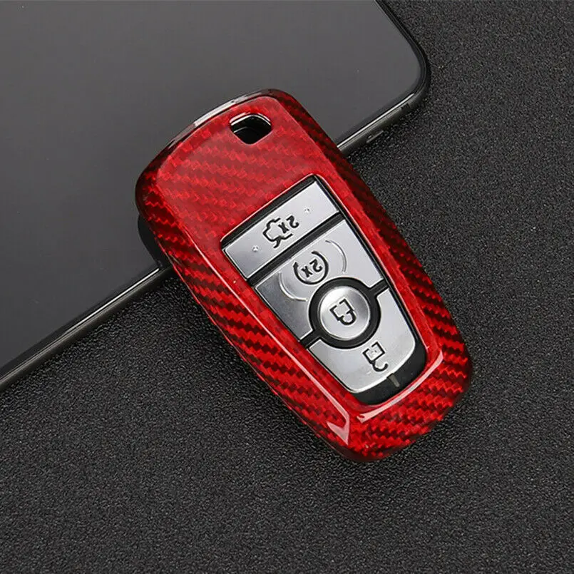 Красный чехол из углеродного волокна с Дистанционным Ключом для 2018 Ford Explorer EDGE