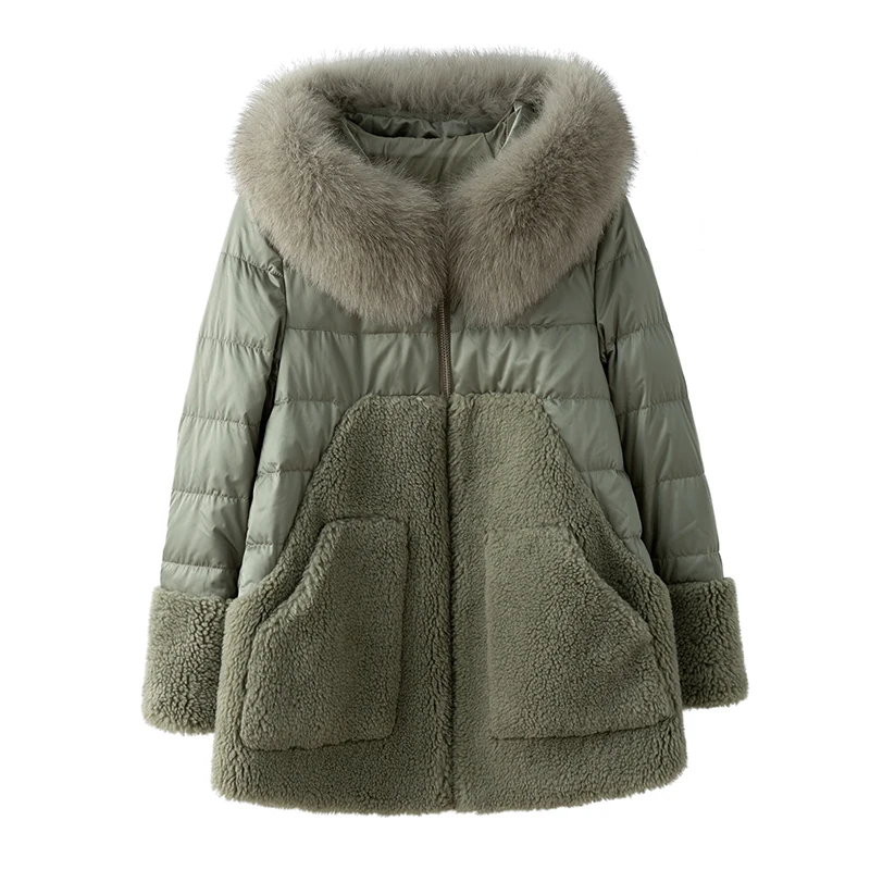 Echt Bont Jas Vrouwelijke Winter Vos Bont Hooded Duck Down Jacket Vrouwen Kleding 2020 Koreaanse Vintage Down Schapen Scheren Bont tops 1906 Echt Bont Jas Vrouwelijke Winter Vos Bont Hooded Duck Down Jacket Vrouwen Kleding 2020 Koreaanse Vintage Down Schapen Scheren Bont tops 1906