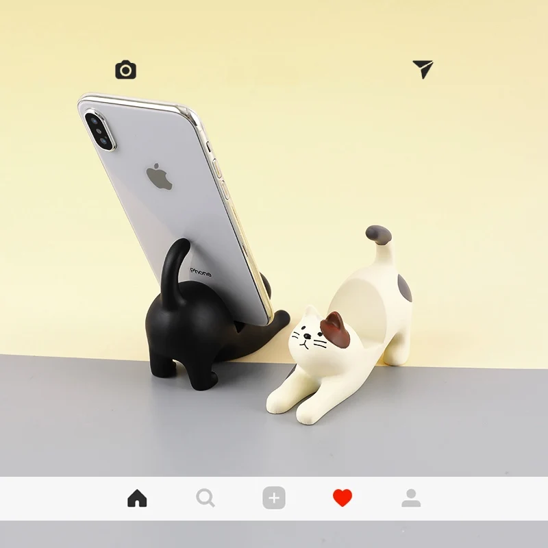 Kawaii Lovely Cat Phone Holder Cute Cartoon Support Mobile Stand Tablets Desk holder Design Bed Side Decoration | Мобильные телефоны